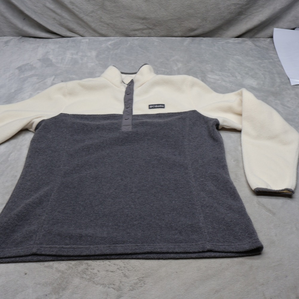 Columbia Sweatshirt Women 1X Gray Benton Springs Fleece 1/2 Snap Pullover Hiking